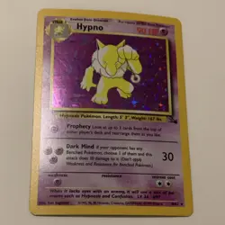 Pokemon TCG Hypno 8/62 Fossil Holo Rare 90 HP Psychic Card Wizards 1999 - Image 1