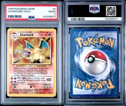 1999 POKEMON BASE SET #4 CHARIZARD-HOLO PSA 2 Fresh Slab - Image 3
