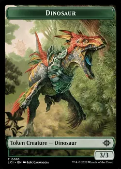 1x Dinosaur (0010) Token NM, English, Lost Caverns of Ixalan, Magic - Image 1