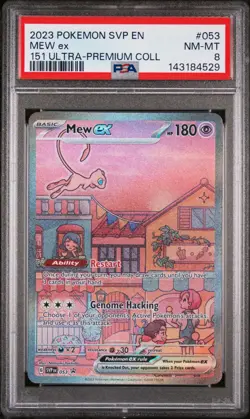 2023 POKEMON SVP EN-SV BLACK STAR PROMO 151 ULTRA-PREM COLL #053 MEW EX PSA 8 - Image 1