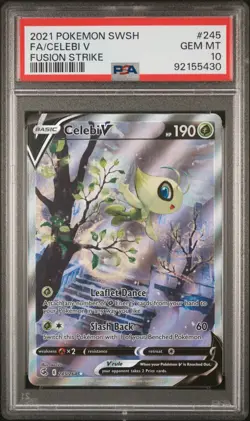 Pokemon Celebi V 245/264 - PSA 10 Gem Mint - Swsh08: Fusion Strike Alt Art Holo - Image 1