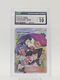 CGC 10 Jessie & James Pokemon 2019 Hidden Fates 68/68 Team Rocket Gem Mint - Image 1