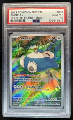 2023-25 Pokemon SV Black Star Promos - SVP EN Snorlax #051 PSA 10 GEM MINT - Image 1