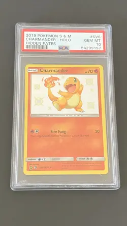 Pokemon Hidden Fates 2019 - Shiny Charmander Holo - SV6/SV94 Graded PSA 10 197 - Image 1