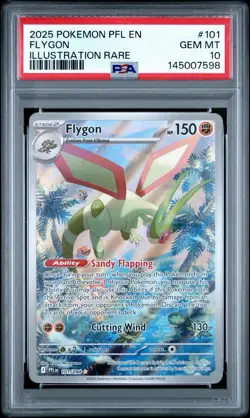 2025 POKEMON PFL EN-PHANTASMAL FLAMES ILLUSTRATION RARE #101 FLYGON PSA 10 - Image 1