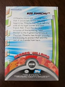 NM! Pokemon Topps Series 2 Heroes & Villains TV Animation HV6 #25 PIKACHU - Image 2