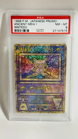 1999 Pokemon Ancient Mew Error Holo Psa 8 Nintedo Movie Promo Japanese - Image 1