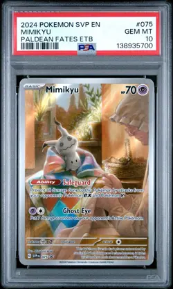 2024 POKEMON SVP EN-SV BLACK STAR PROMO 075 MIMIKYU PALDEAN FATES ETB PSA 10 - Image 1