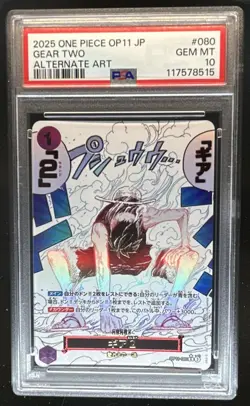 2025 One Piece Gear Two Rare Japanese Alt Art #OP11-080 PSA 10 GEM MINT - Image 1