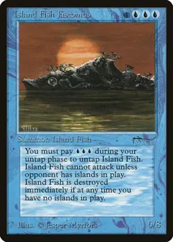Island Fish Jasconius Arabian Nights MP MTG - Image 1