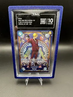 One Piece GEM MINT 10 Sanji SP SEC OP06-119 OP11 - a Fist of Divine Speed TAG 10 - Image 1