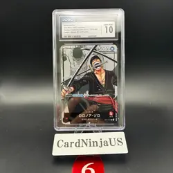 CGC 10 GEM MINT Roronoa Zoro Parallel OP01-001 L 25th Edition ONE PIECE Card 6 - Image 1