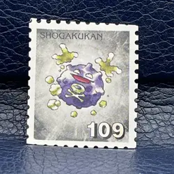 Koffing Pokemon Stamp Style Mini Card No.109 Nintendo Shogakukan Japanese F/S - Image 1