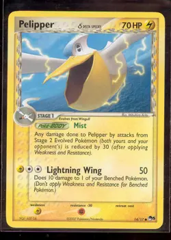 Pokemon PELIPPER 14/17 Promo Card POP Series 5 - NEAR MINT/MINT - Image 1