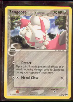 Pokemon ZANGOOSE 15/17 Promo Card POP Series 5 - NEAR MINT/MINT - Image 1