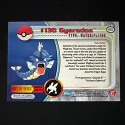 Pokemon Card Gyarados #130 TOPPS Series 3 TV Animation Regular Blue Logo LP - Image 3