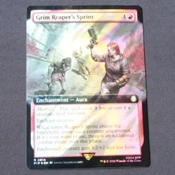 Grim Reaper's Sprint (Extended Art) (Surge FOIL) 914 MTG Fallout (PIP) Rare NM - Image 1