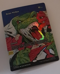 Beast Within Borderless Poster FOIL NM Marvel Spiderman MTG MAGIC THE GATHERING - Image 1