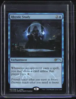 Magic The Gathering MTG Judge Foil #007 Rhystic Study - Image 1