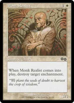 MONK REALIST x4 mtg LP Urza's Saga 4 Common - Image 1