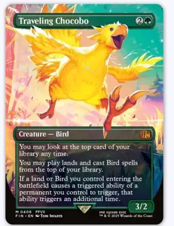 Traveling Chocobo (Borderless) FIN #406 Magic the Gathering - Final Fantasy - Image 1