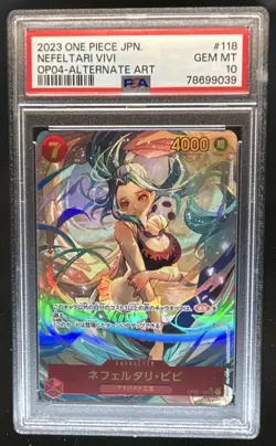 2023 One Piece Japanese Nefeltari Vivi Alternate Art #OP04-118 PSA 10 GEM MINT - Image 1