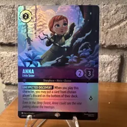 Disney Lorcana TCG Anna - Little Sister Foil Character Card Frozen 209/204 - Image 1