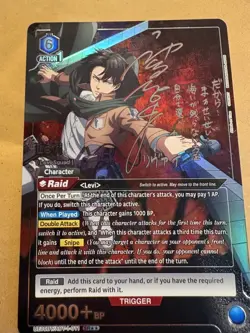 Attack on Titan Levi Autographed Union arena SR** UE10BT/AOT-1-011 Near Mint ENG - Image 1