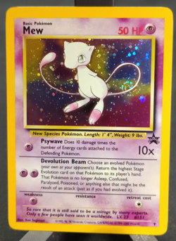 1999 Pokemon Mew #9 Black Star Promo WOTC Holo Rare NM Vintage Card **SWIRL** - Image 2