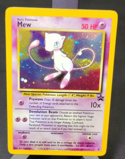 1999 Pokemon Mew #9 Black Star Promo WOTC Holo Rare NM Vintage Card **SWIRL** - Image 3