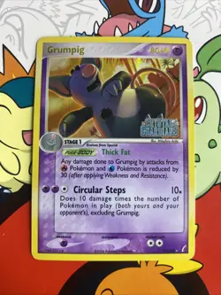 Pokemon Card - Grumpig Crystal Guardians Stamped 20/100 Reverse Holo NM - Image 1
