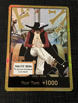 DON!! Card (Dracule Mihawk) (Gold) DON!! The Azure Sea's Seven NM - Image 1