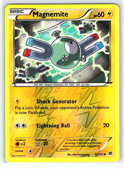 Magnemite [Reverse Holo] 52/162 Breakthrough LP Pokemon Card - Image 1