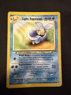 Pokemon Neo Destiny Card Lot Light Vaporeon x2 Light Golduck (3 Cards) - Image 4