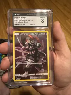 CGC 8 Armored Mewtwo SM228 Black Star Promo Pokemon Card ( SUPER SWIRL ) - Image 4