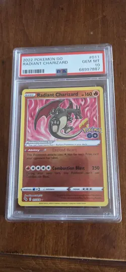 Pokemon TCG Radiant Charizard Holo Card PSA 10 011/078 Go 2022 - Image 1