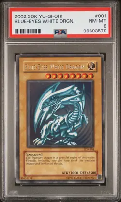 Yu-Gi-Oh! Blue-Eyes White Dragon #SDK-001 PSA 8 - Image 1