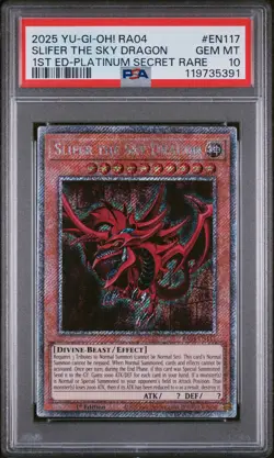2025 YU-GI-OH! RA04-QUARTER CENTURY STAMPEDE 1ST ED SLIFER THE SKY DRAGON PSA 10 - Image 1