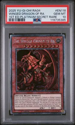 2025 YU-GI-OH! RA04-QUARTER CENTURY STAMPEDE THE WINGED DRAGON OF RA PSA 10 - Image 1