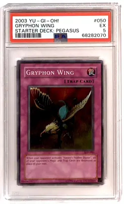 2003 Yu-Gi-Oh Starter Pack Pegasus Gryphon Wing #50 PSA 5 ES6 - Image 1