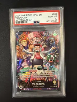 Vegapunk [Alternate Art] OP07-097 One Piece 500 Years In The Future PSA 10 - Image 1