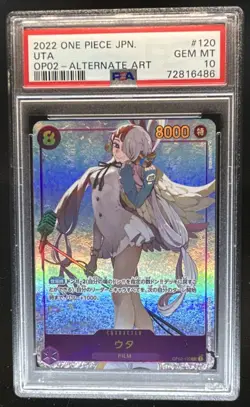 2022 One Piece Paramount War Uta Secret Rare Alternate Art #OP02-120 PSA 10 - Image 1