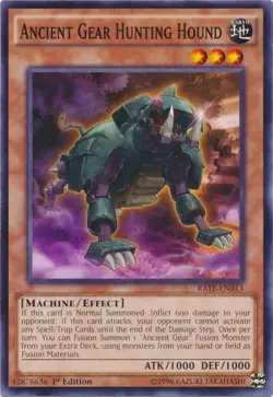1x (NM) Ancient Gear Hunting Hound - RATE-EN013 - Common - 1st Edition YuGiOh - Image 1