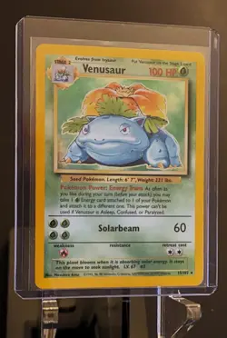 Venusaur Base Set Holo 15/102 Pokemon Card WOTC Vintage NM- Clean - Image 3