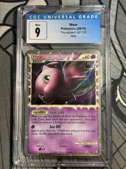 CGC 9 MINT Mew 2010 Triumphant 97/102 Holo Pokemon Card Blue Label OG - Image 1