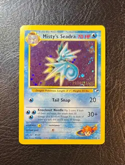 2000 Pokemon Gym Heroes #9 Misty's Seadra Holo Prerelease Promo Card - Image 1