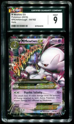 CGC 9 M Mewtwo EX Holo Breakthrough 2015 Pokemon Card #64 - Image 1