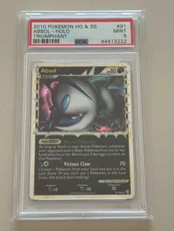 Pokemon TCG Absol Prime Holo Ultra Rare Card PSA 9 Triumphant 91/102 - Image 1