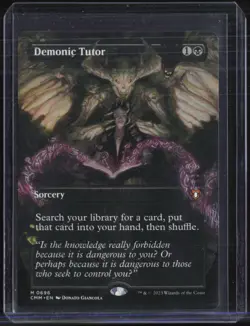 Magic The Gathering Full Art Commander Masters Borderless #0696 Demonic Tutor - Image 1