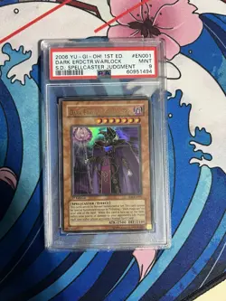2006 Yugioh Dark Eradicator Warlock SD6-EN001 PSA 9 1st Edition Ultra Rare - Image 1